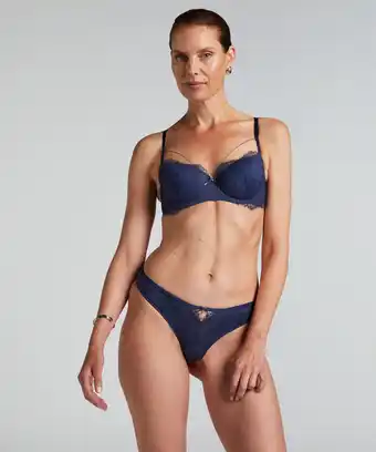 Hunkemoller Hunkemöller String Pearlene Blauw aanbieding