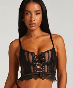Hunkemoller Hunkemöller Niet-voorgevormde longline beugel bh Cierra Zwart aanbieding