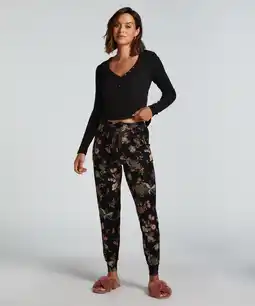 Hunkemoller Hunkemöller Pyjama broek Jersey Zwart aanbieding