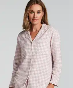 Hunkemoller Hunkemöller Pyjamatop Flanel Essentials Paars aanbieding