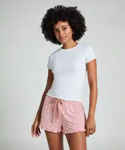 Hunkemoller Hunkemöller Jersey broek met ruches Roze aanbieding