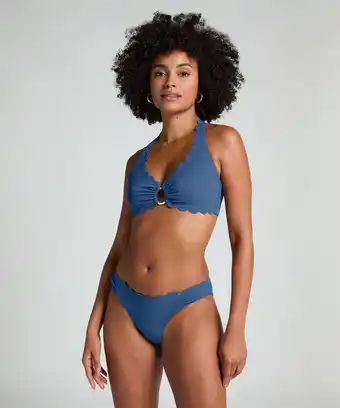 Hunkemoller Hunkemöller Rio Bikinibroekje Scallop Blauw aanbieding