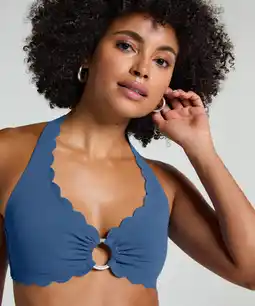 Hunkemoller Hunkemöller Halter Bikinitop Blauw aanbieding