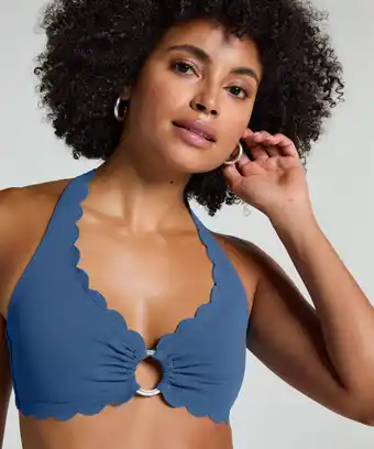 Hunkemoller Hunkemöller Halter Bikinitop Blauw aanbieding