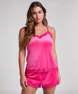 Hunkemoller Hunkemöller Short Velours Kant Roze aanbieding