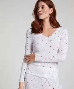 Hunkemoller Hunkemöller Pyjama top Pointelle Wit aanbieding