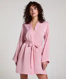 Hunkemoller Hunkemöller Kimono Satin Roze aanbieding