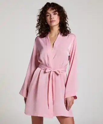 Hunkemoller Hunkemöller Kimono Satin Roze aanbieding