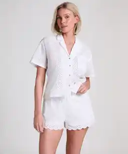 Hunkemoller Hunkemöller Short met broderie anglaise Wit aanbieding