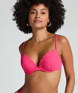 Hunkemoller Hunkemöller Voorgevormde push-up beugel bikinitop Scallop Cup A - E Roze aanbieding