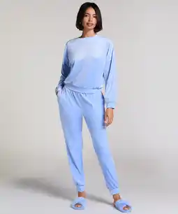 Hunkemoller Hunkemöller Joggingbroek Velours Blauw aanbieding
