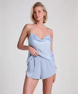 Hunkemoller Hunkemöller Minimal satijnen short Blauw aanbieding