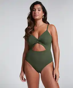Hunkemoller Hunkemöller Badpak Relief Groen aanbieding