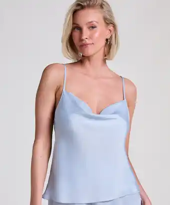 Hunkemoller Hunkemöller Minimal satijnen cami Blauw aanbieding