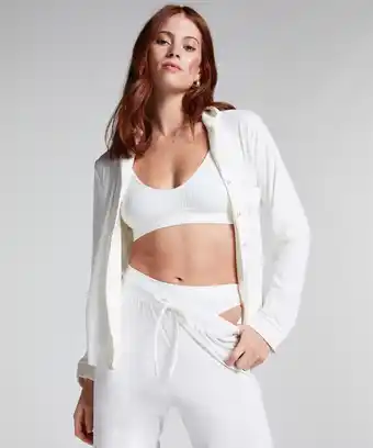 Hunkemoller Hunkemöller Jacket Jersey Essential Wit aanbieding