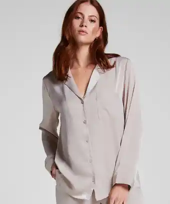 Hunkemoller Hunkemöller Jacket lange mouwen Satijn Beige aanbieding