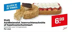 Coop PLUS Aardbeienslof, bosvruchtenschnitte of hazelnootschuimtaart aanbieding