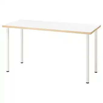 IKEA Lagkapten / adils Bureau, stippenpatroon/zwart wit, 140x60 cm aanbieding