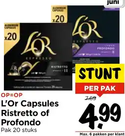 Vomar Voordeelmarkt L'Or Capsules Ristretto of Profondo aanbieding