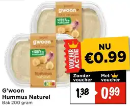 Vomar Voordeelmarkt G'woon Hummus Naturel aanbieding