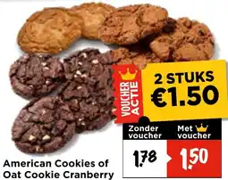 Vomar Voordeelmarkt American Cookies of Oat Cookie Cranberry aanbieding