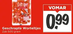 Vomar Voordeelmarkt Geschrapte Worteltjes aanbieding