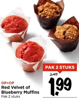 Vomar Voordeelmarkt Red Velvet of Blueberry Muffins aanbieding