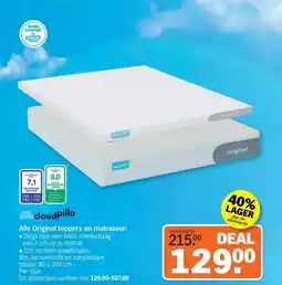 Albert Heijn Alle Original toppers en matrassen aanbieding