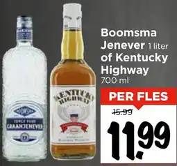 Vomar Voordeelmarkt Boomsma Jenever of Kentucky Highway aanbieding