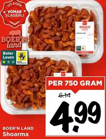 Vomar Voordeelmarkt BOER'N LAND Shoarma aanbieding