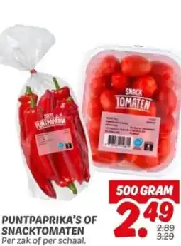 Dekamarkt Puntpaprika's of snacktomaten aanbieding