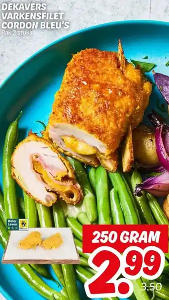 Dekamarkt Dekavers varkensfilet cordon bleu's aanbieding