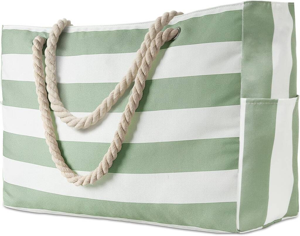 GAGAKU Strandtas XXL familie badtas grote strandtas met ritssluiting strandtas mesh strandtas voor strand reizen - zwart/grijs/groen, 2, XXL, grijs, X-Large