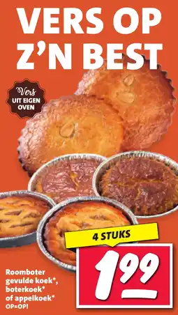 Nettorama Roomboter gevulde koek, boterkoek of appelkoek aanbieding