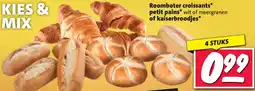 Nettorama Roomboter croissants petit pains of kaiserbroodjes aanbieding