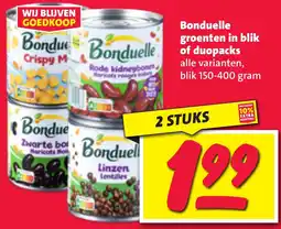 Nettorama Bonduelle groenten in blik of duopacks aanbieding