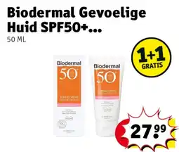 Kruidvat Biodermal Gevoelige Huid SPF50+ aanbieding