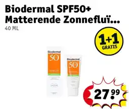 Kruidvat Biodermal SPF50+ Matterende Zonnefluï aanbieding