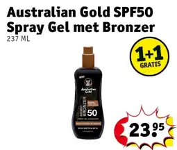 Kruidvat Australian Gold SPF50 Spray Gel met Bronzer aanbieding