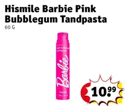 Kruidvat Hismile Barbie Pink Bubblegum Tandpasta aanbieding