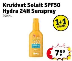 Kruidvat Kruidvat Solait SPF50 Hydra 24H Sunspray aanbieding