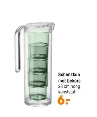 Kwantum Schenkkan met 4 bekers aanbieding