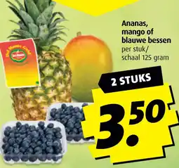 Boni Ananas, mango of blauwe bessen aanbieding