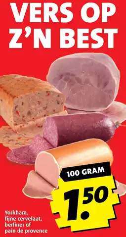 Boni Yorkham, fijne cervelaat, berliner of pain de provence aanbieding