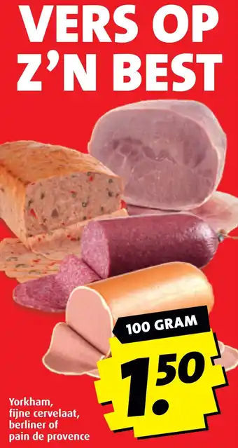 Boni Yorkham, fijne cervelaat, berliner of pain de provence aanbieding