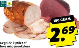 Boni Gegrilde kipfilet of luxe runderrookvlees aanbieding