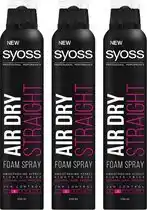 Bol.com Syoss Professional: Air Dry Straight - Schuimspray - Voordeelverpakking - 3 x 200 ml aanbieding