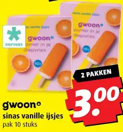 Boni G'woon sinas vanille ijsjes aanbieding