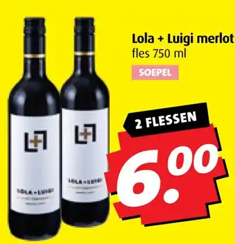 Boni Lola + Luigi merlot aanbieding