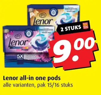Boni Lenor all-in one pods aanbieding